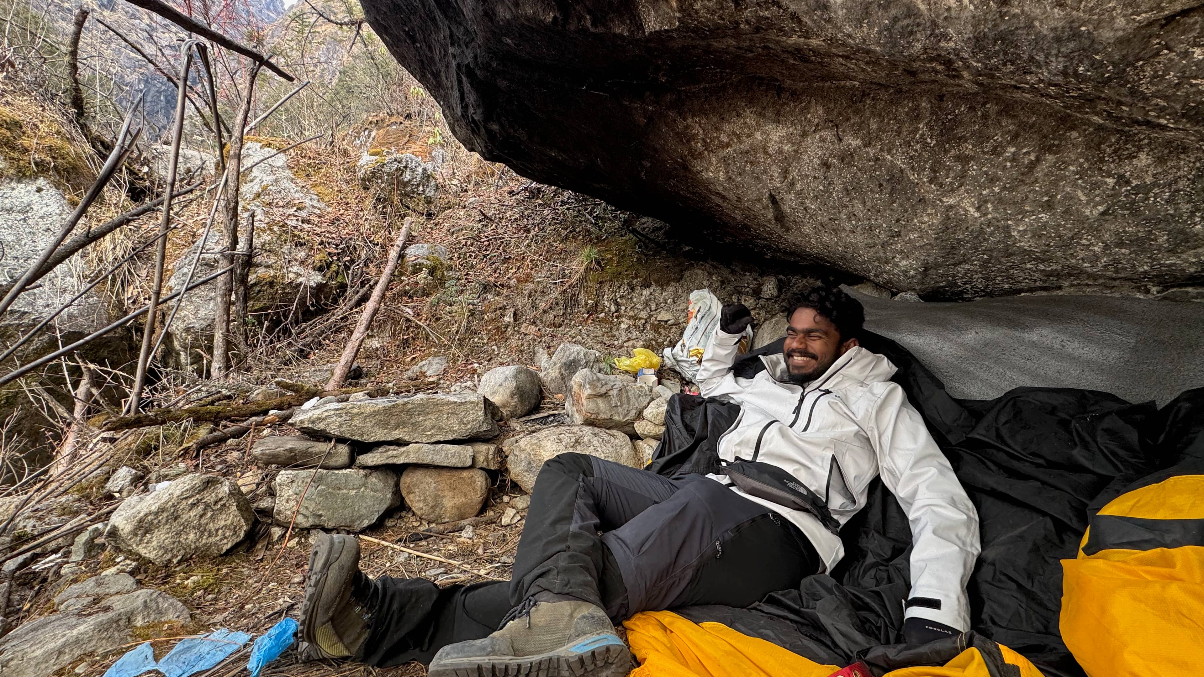 Mountain landscape with reflective lake and clouds