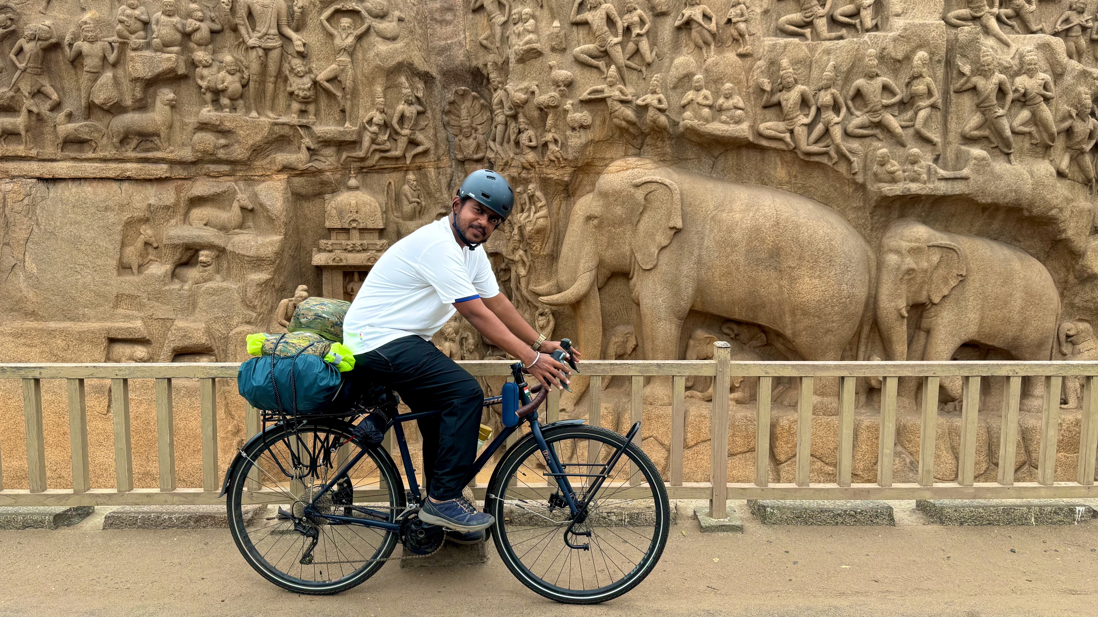 Vivek on the road in Southern India