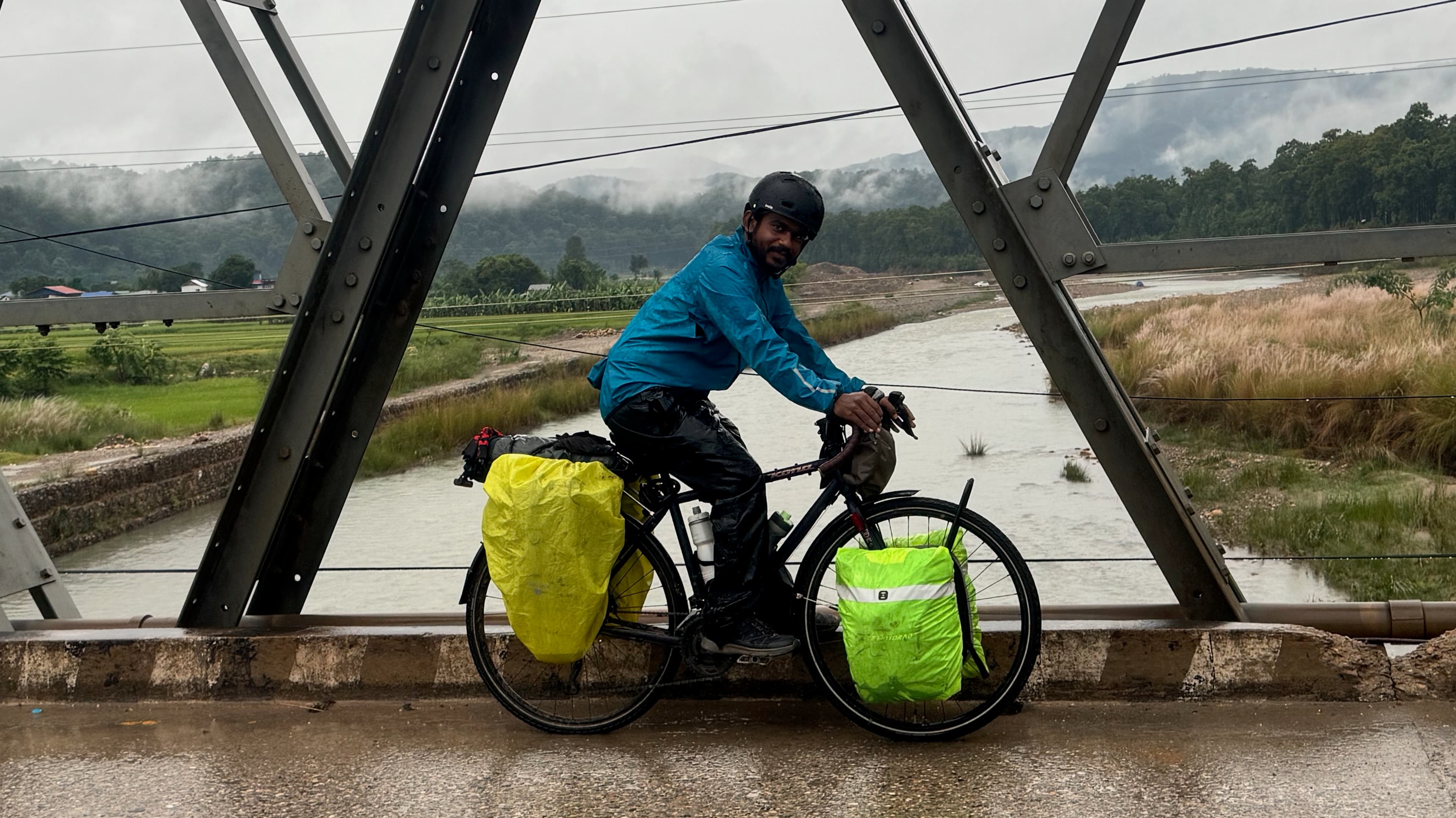 Road scene from the Hyderabad to Himalayas journey with the route stretching into the distance